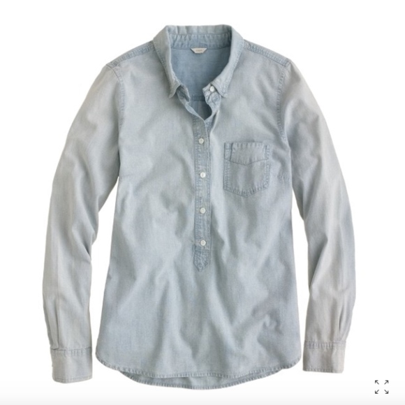 J. Crew Tops - J. Crew Faded Chambray Popover - EUC